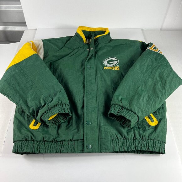 VTG 90s Starter NFL Green Bay Packers Jacket Extra Large Green Full Zip Puffer - Picture 1 of 16